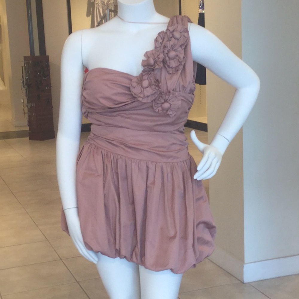 Pink One Shoulder Ballon Dress